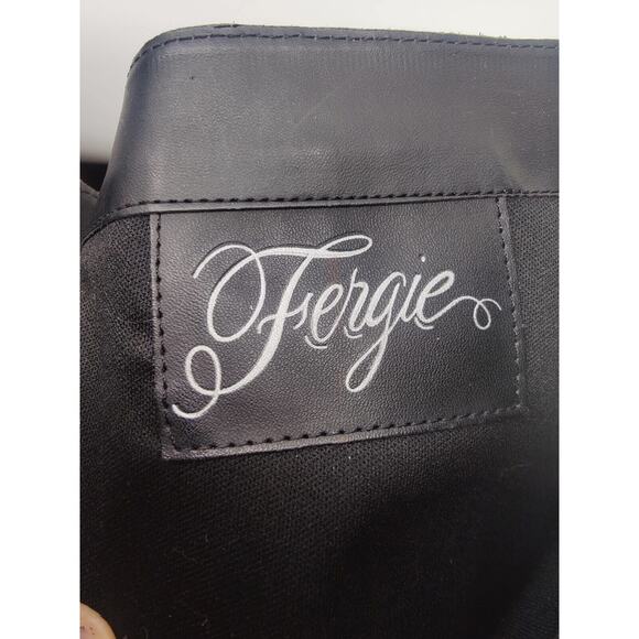 Vintage leather Y2K Fergie biker knee high Boots Sz 8 - Picture 9 of 9